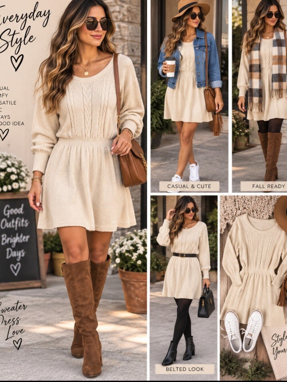 **XL.  SWEATER LIKE DRESS CREAM COLOR